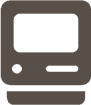 A computer monitor with the screen turned on.