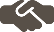 A green and brown background with an image of a hand
